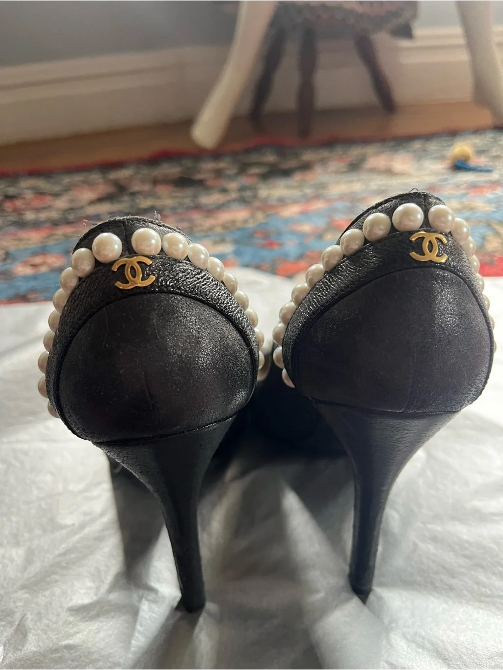 Chanel Pearl High Heel Pumps